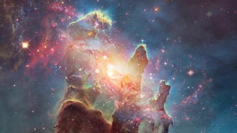 Spiral galaxy creative background. Elements of this image furnished by NASA. Stock Photos