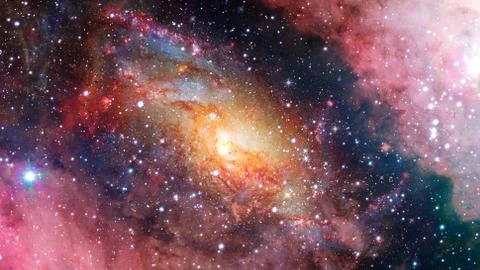 Spiral galaxy creative background. Elements of this image furnished by NASA. 스톡 사진