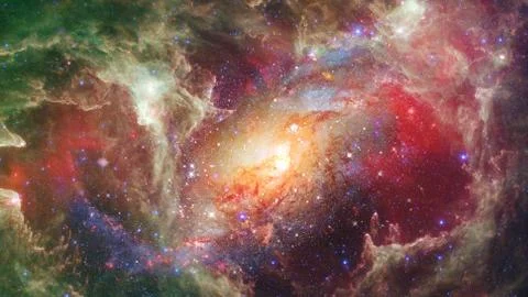 Spiral galaxy creative background. Elements of this image furnished by NASA. 스톡 사진