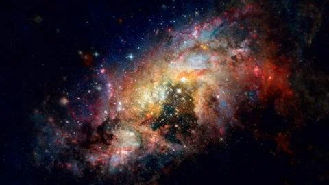 Spiral galaxy creative background. Elements of this image furnished by NASA. Stock Photos