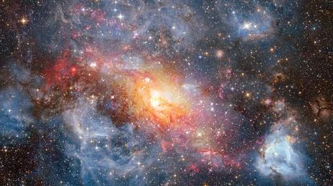 Spiral galaxy creative background. Elements of this image furnished by NAS... Stock Photos