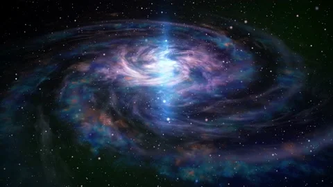 Spiral galaxy in deep space. 3D animation Stock Footage 133648395