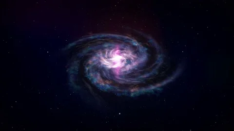 Spiral galaxy in deep space. 3D animation Stock Footage 133650625