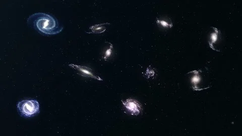Spiral galaxy in deep space. Deep space exploration. Concept space travel. Space Stock Footage 96397313