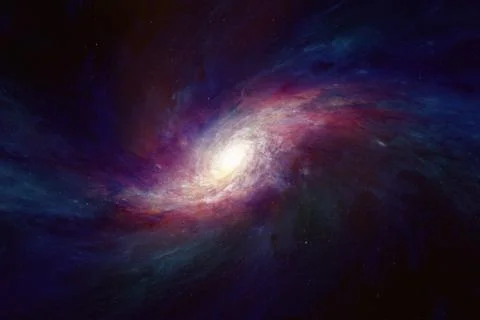 Spiral galaxy in deep space Stock Illustration