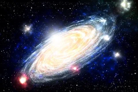 Spiral Galaxy in deep space Stock Illustration