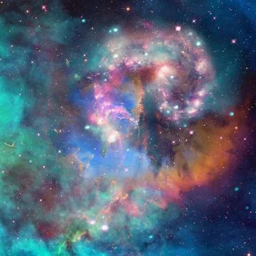 Spiral galaxy in deep space. Stock Photos