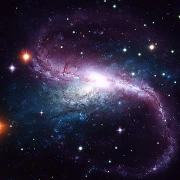 Spiral galaxy in deep space. Stock Photos