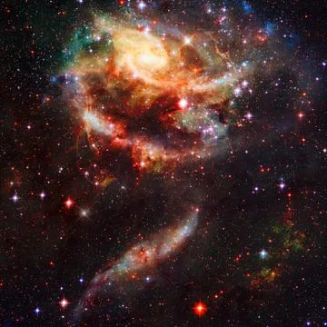 Spiral galaxy in outer space. Elements of this image furnished by NASA Stock Illustration