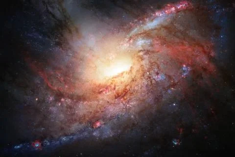 Spiral galaxy in outer space. Elements of this image furnished by NASA. Stock Illustration
