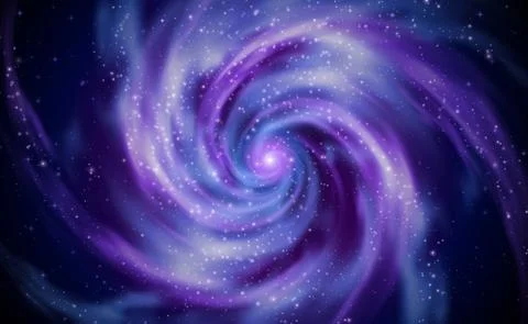 Spiral galaxy in outer space with starry. The universe stars, nebula. Vortex  Stock Illustration