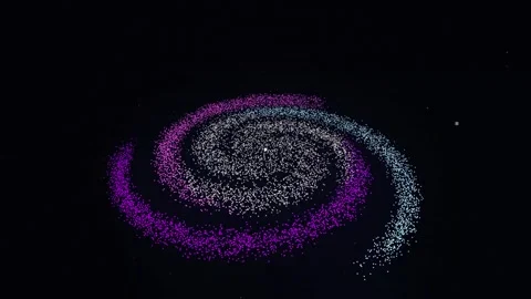 Spiral Galaxy Particle Animation Loop Stock Footage 335068645