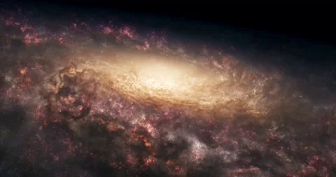 Spiral Galaxy Rotation 3 Dimensional With Millions Of Stars. 4K 3D Spiral Galaxy Stock Footage 225077053