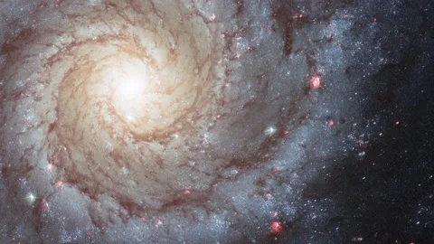 Spiral galaxy rotation in deep space. Space background abstract animation Stock Footage 147599873