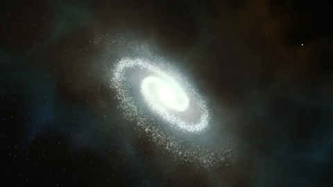 Spiral Galaxy Slow Flight In Deep Spase Stock Footage 258355603