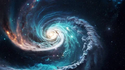 Spiral galaxy in space 4K Vídeo Stock 233243162