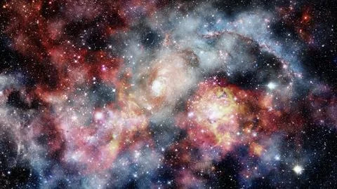 Spiral galaxy in space. Elements of this image furnished by NASA. Stock Photos