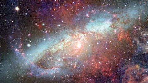 Spiral galaxy in space. Elements of this image furnished by NASA. Stock Photos