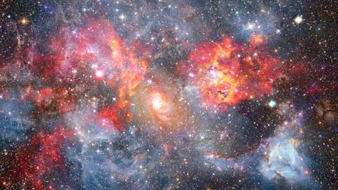 Spiral galaxy in space. Elements of this image furnished by NASA. Stock Photos