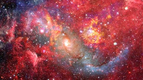 Spiral galaxy in space. Elements of this image furnished by NASA. Stock Photos