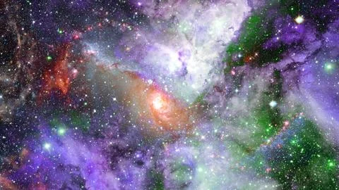 Spiral galaxy in space. Elements of this image furnished by NASA. Stock Photos
