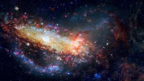 Spiral galaxy in space. Elements of this image furnished by NASA. Stock Photos