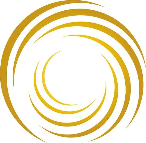 Spiral, gold, waves, painter, logo Stock Illustration