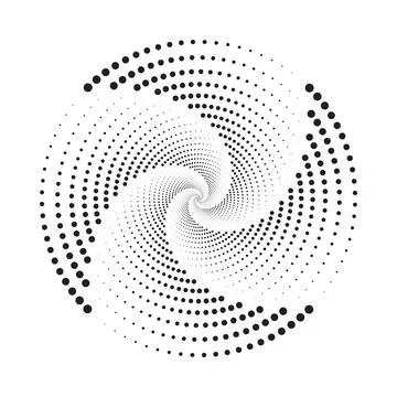 Spiral Halftone Dots Abstract Pattern_Optical Illusion Background Stock Illustration