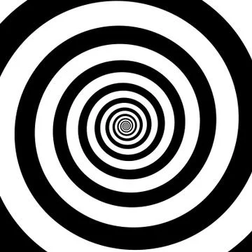 Spiral hipnotic optical illusion. Hypnotizing swirl. Trance sleep hypnotherapy Stock Illustration