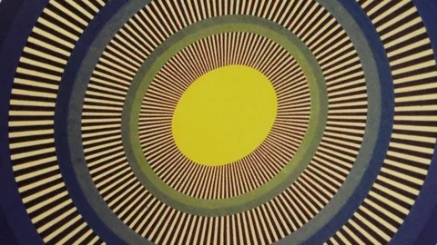 Spiral Illusion of Oval Circles And Stick Moving In A Clockwise Motion Stock-Footage 129483383