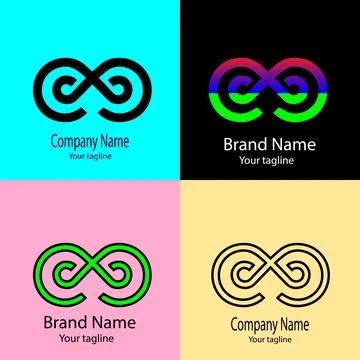 Spiral Infinity Loop logo design Illustrazione stock