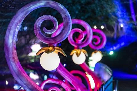 Spiral Lantern Lights in a Row Stock Photos