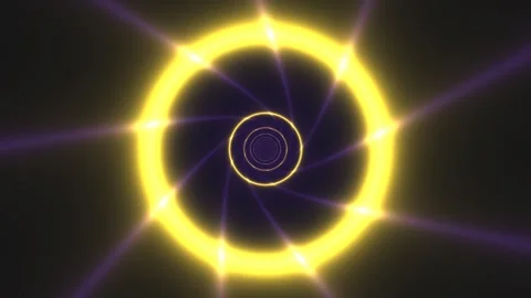 Spiral light pattern with a glowing effect in dark space Stock Footage 339575357