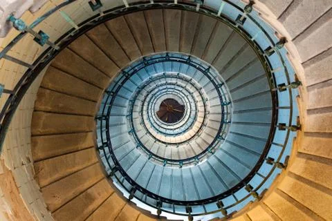 Spiral lighthouse staircase Stock Photos