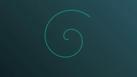 Spiral line animation rotates smoothly against colorful gradient backgrounds Stock Footage 346333013