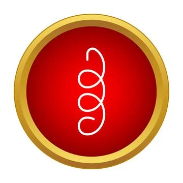 Spiral line icon on red button round frame Stock Illustration