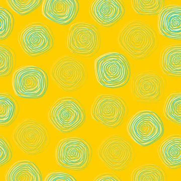 Spiral linear circles seamless pattern. Geometric background. Vector Stock Illustration
