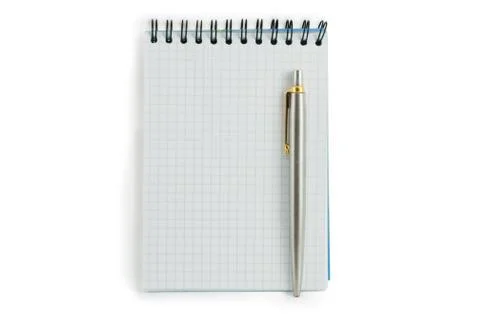 Spiral lined notebook isolated on white Stock Photos