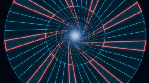Spiral lines create a tunnel effect with vibrant colors and motion Stock Footage 337301400