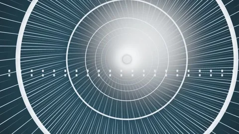 Spiral lines form circular pattern in blue and white design Stock Footage 337374914