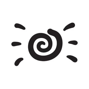 Spiral lines hand drawn design element vector Stock Illustration