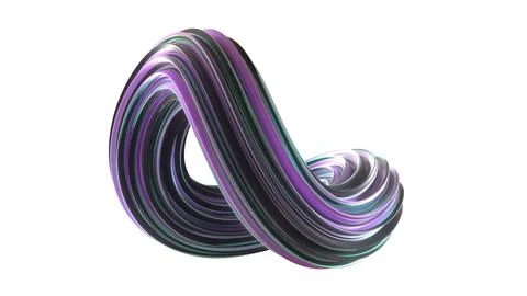 Spiral loop made of 3d lines Stock Illustration