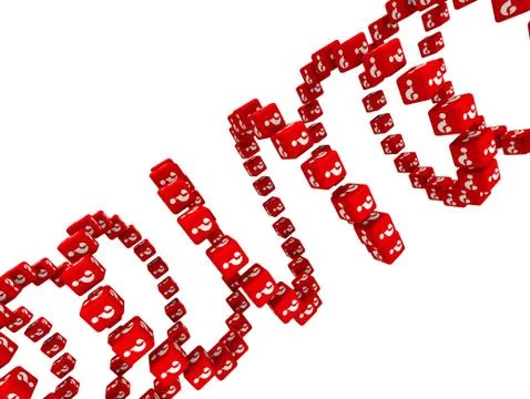 Spiral made from cubes with question marks Stock Illustration
