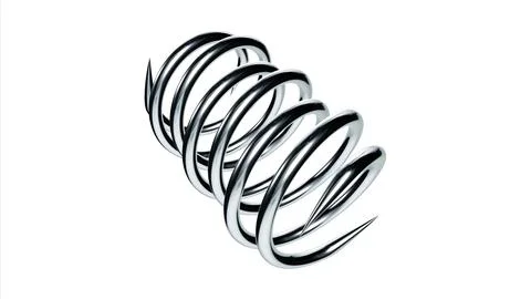 A spiral made of metal with a sharp point at the end Stock Illustration
