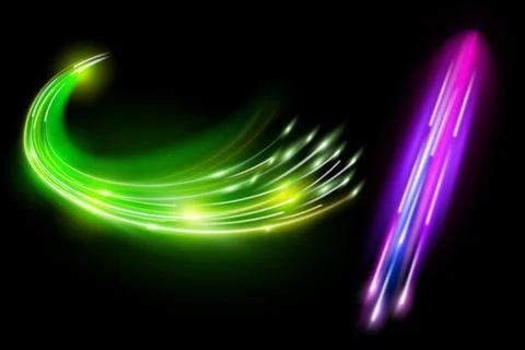 Spiral magic vortex light effect with glow vector. Neon energy swirl flare .. Stockillustratie