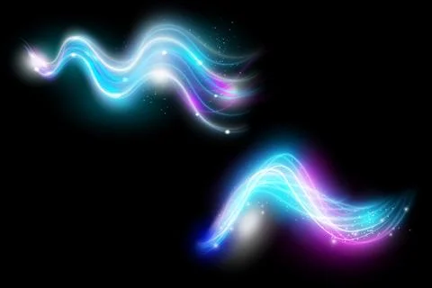 Spiral magic vortex light effect with glow vector. Neon energy swirl flare .. Stock Illustration