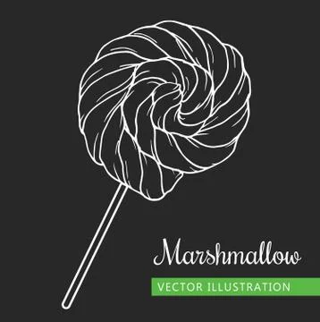 Spiral marshmallows candy  Stock Illustration