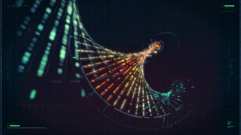 Spiral Molecule Scientific Analysis In Advanced Microscope Diagnostic Interface Stock Footage 238591084