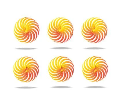Spiral motion 6 set. Stock Illustration