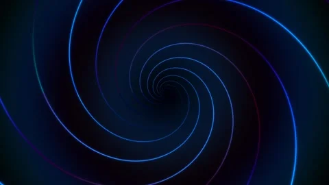 Spiral motion with glowing lines in dark background Stock Footage 337964962